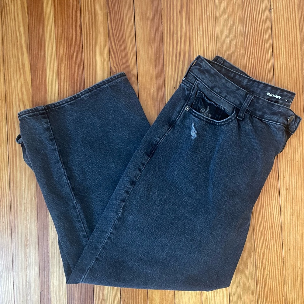 Black straight leg Old Navy jeans